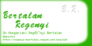 bertalan regenyi business card